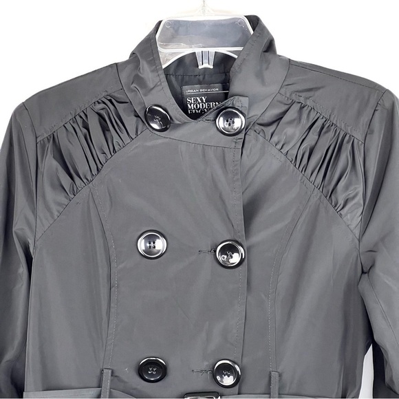 EUC-SEXY Modern Edgy Generation Urban Behavior DoubleBreasted belted Trench Coat - Picture 2 of 14